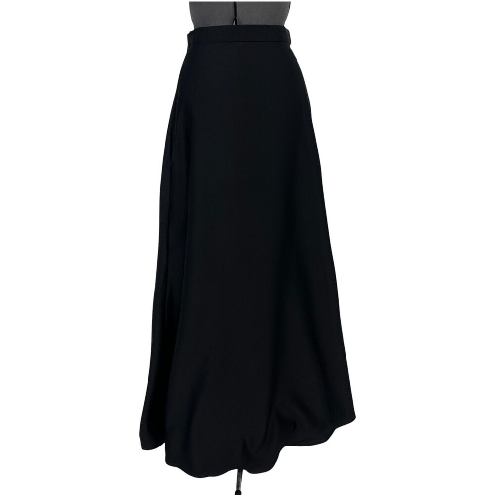 Tadashi Collection Black Satin Evening Skirt Sz 6 Formal Full Length Maxi Cruise